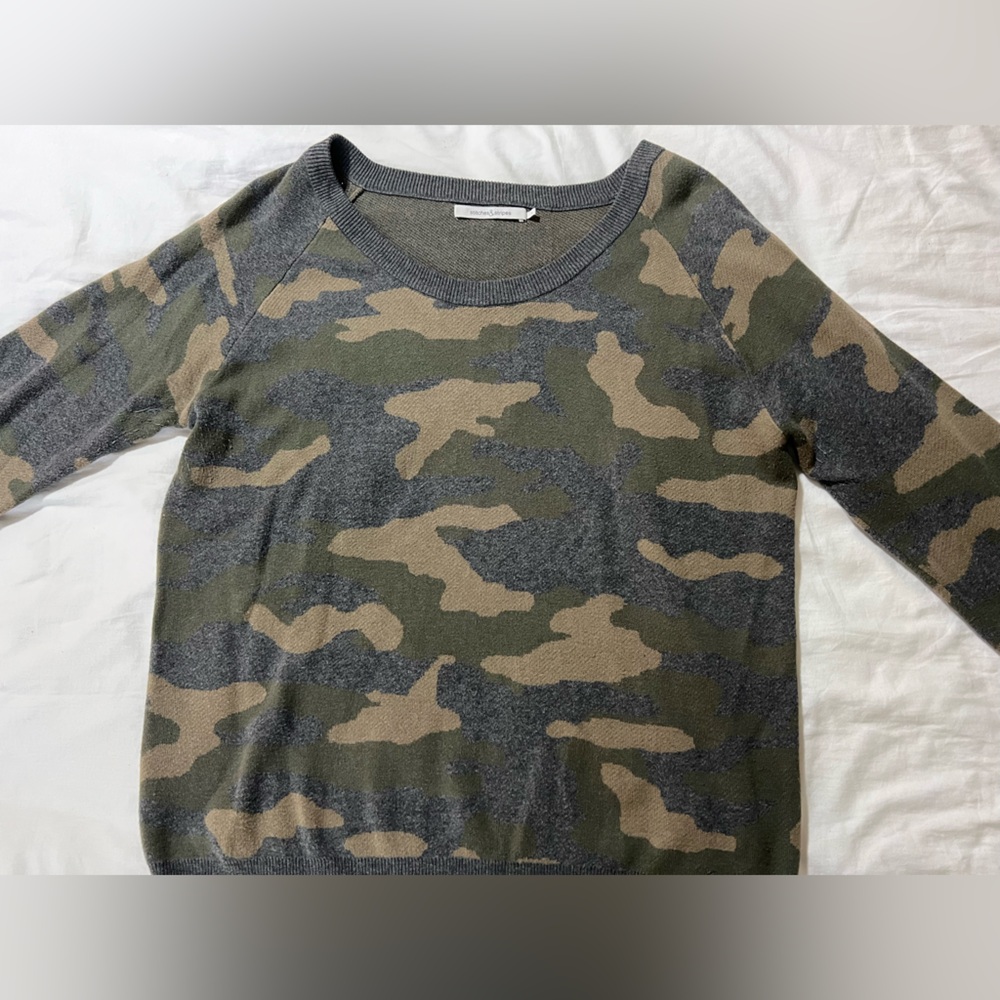 Stitches and Stripes Camo Sweater